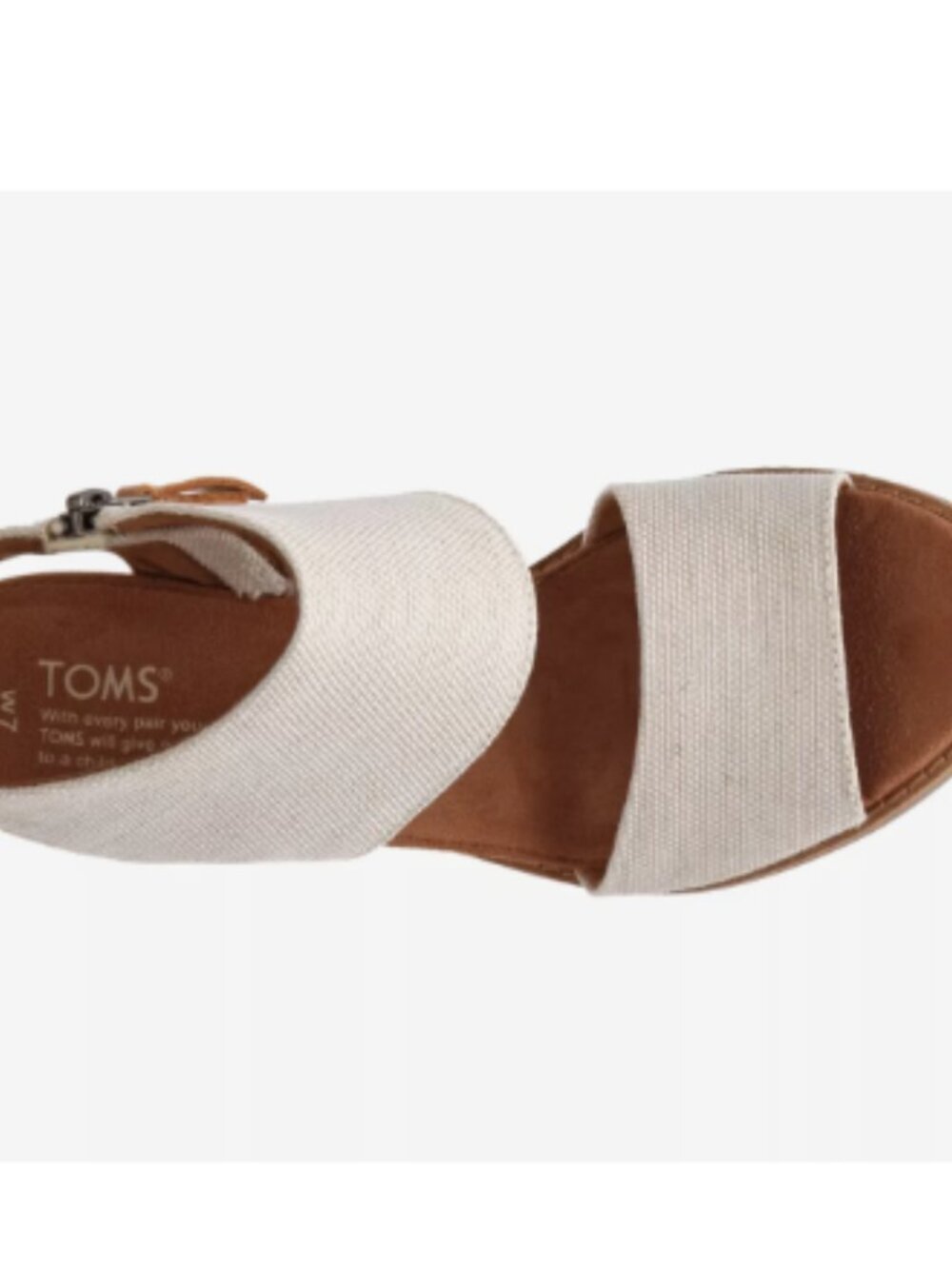 TOMS Majorca Sandal Cream Linen Block Heel Sandals size 8.5 NWT - Picture 2 of 12
